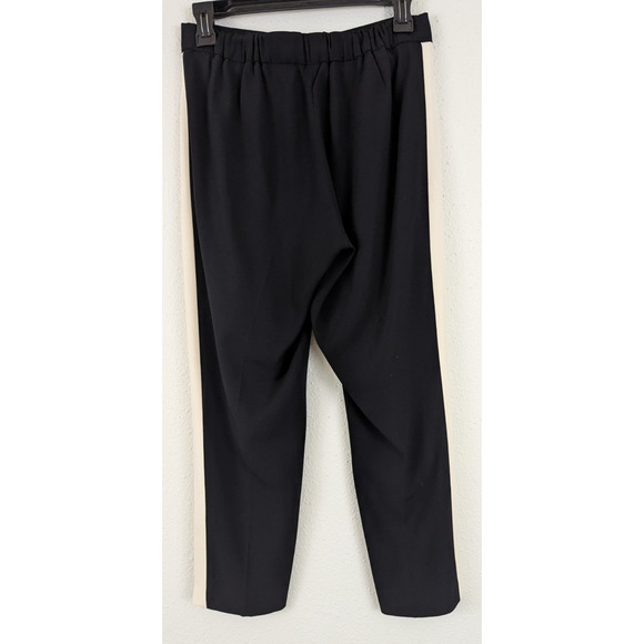 Aritzia Babaton sz 4 Conan Pants black cream stripe on sides ankle crop 0489 - Picture 5 of 9